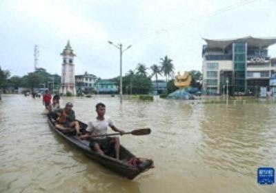 缅甸部分地区遭遇强降雨