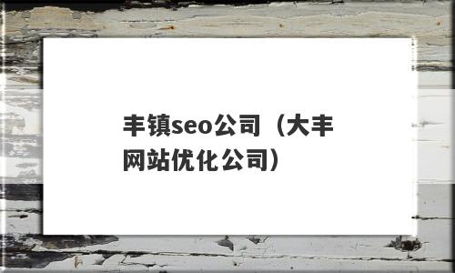丰镇seo公司（大丰网站优化公司）