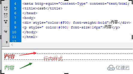 html标签代码行内css样式是怎么样的