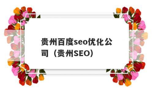 贵州百度seo优化公司（贵州SEO）