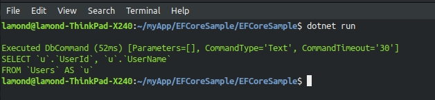 在.net中使用EF Core实现在控制台中生成SQL语句