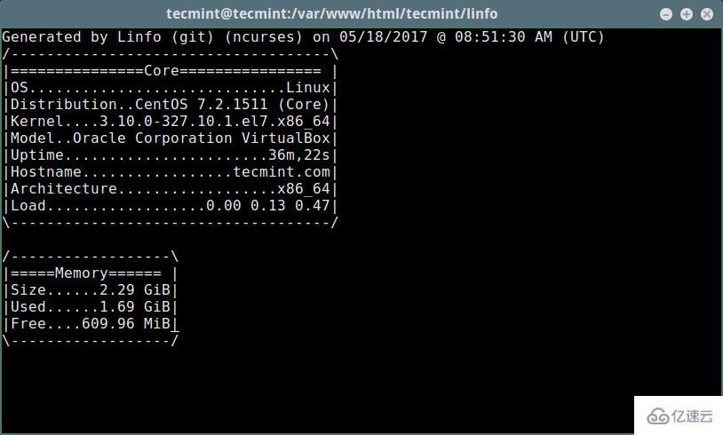 Linux下如何使用Linfo显示服务器运行状况