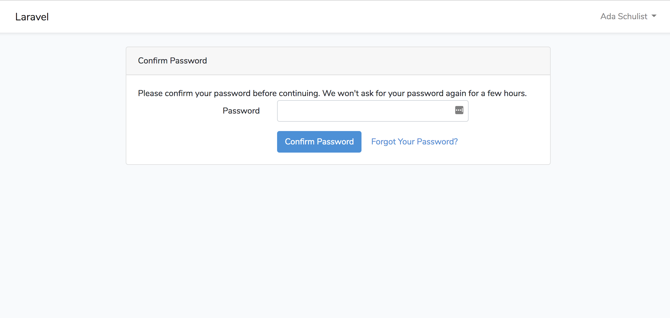 怎么在Laravel6.2中实现用户登录新密码的确认